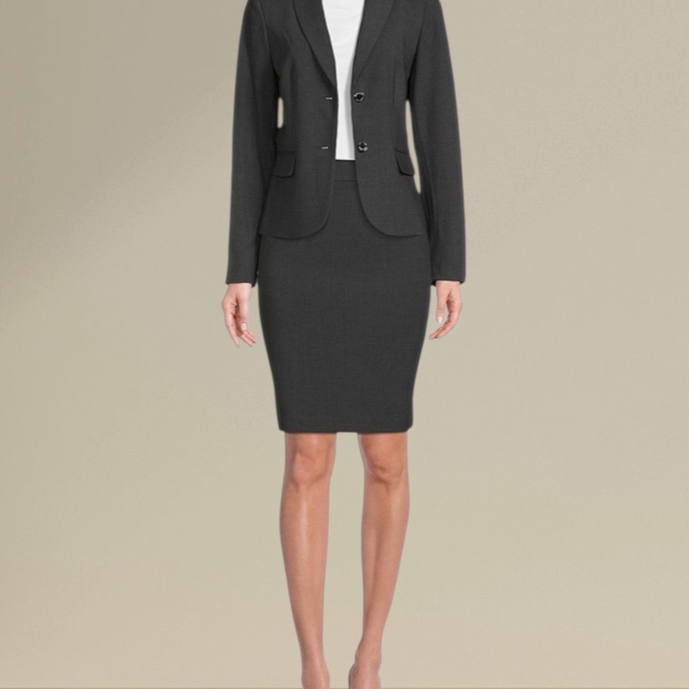 Calvin Klein Charcoal Grey Blazer (size 4) and Skirt (size 2) Suit - NWOT